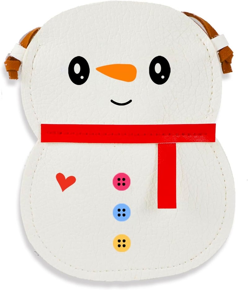 DCLOVERY Store Cute Toddler Purse for Girls，Christmas Snowman Exquisite Leather Small Purse Crossbady Wallets Girls Toddlers Birthday Gift - Image 1